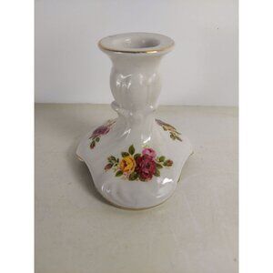 James Kent Old Foley Country Roses Candle Holder Candlestick